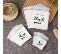 100 pezzi Borse regalo con grafiche a slogan, borse regalo in plastica autoadesive moderne per decorazione di feste, imballaggio di gioielli, borse per confezioni L,M,SGrafico,LetterePolipropilene