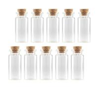 100 Pezzi Bottiglia di Vetro Trasparente, 3ml, Tappo in Sughero | Piccoli Oggetti, Vetro Liscio e Luminoso, Stile Chic per Matrimoni, Feste e Messaggi