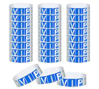 100 Pezzi Braccialetti VIP, Monouso Braccialetti di Carta Impermeabili per Eventi, Braccialetti da Polso Braccialetti Identificativi per Feste Festival Concerti Fiere e Parchi Acquatici (Blu)