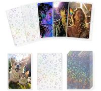 100 Pezzi Buste Proteggi Carte Card Sleeves 61x88, Bustine Protettive Carte Kpop Trasparenti 200 Micron Card Sleeves Impermeabile Bustine Protettive Magic per Fotocard Kpop Idol, Disegno a Stella