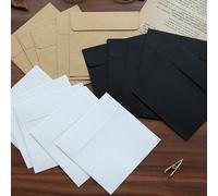 100 pezzi Buste quadrate 10*10 pergamena kraft nero in stile vintage piccole mini buste per inviti, cartoline augurali o per la conservazione di piccoli oggetti (3 colori) 10*10 cmColore unicoCarta te