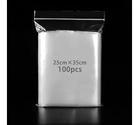 100 Pezzi Bustine Trasparenti Richiudibili,Sacchetti Plastica Trasparente Piccole,Buste Trasparenti con Chiusura Sacchetto Zip Lock Riutilizzabile, Ispessimento e Durevole 25x35cm