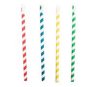 100 pezzi - Cannucce a righe con cucchiaio Ø 0,8 x 21 cm assortiti carta
