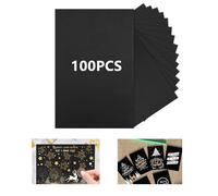 100 Pezzi Carta Colorata A6 Nera Fogli per Stampante, Fogli Neri A6, Cartone Nero Carte di Carta Kraft per Bricolage, Cartoncini Neri, Scrapbooking, Creazione di Biglietti, 300 g
