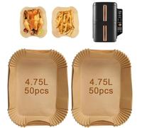 100 pezzi Carta per friggitrice ad aria for Ninja Double Stack XL 9.5L Fodere per friggitrice ad aria Fodere di carta da forno per SL400EUCP Ninja Stack XL SL400EU Accessori per friggitrice ad aria