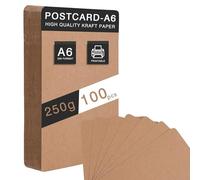 100 Pezzi Carte A6 in Carta Kraft, 14,8 x 10,5 cm, Bigliettini Bomboniere, Kraft 250g/m² per Progetti DIY, Carte Creative per Matrimonio, Inviti e Fai-da-Te (Marrone)