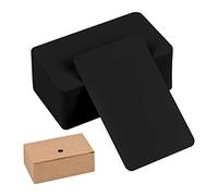 100 Pezzi Carte di Carta Kraft Vuote, Bianca Kraft Paper, Carta di Messaggio Vuoto Scheda, Biglietti da Visita Vuoti, Carte di Nota per Fai Da Te Graffiti e Messaggi (Nero)
