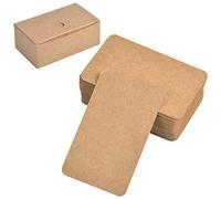 100 Pezzi Carte di Carta Kraft Vuote, Bianca Kraft Paper, Carta di Messaggio Vuoto Scheda, Biglietti da Visita Vuoti, Carte di Nota per Fai Da Te Graffiti e Messaggi (Marrone)