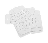 100 Pezzi Cartellini Appesi per Abbigliamento Vuoti, Carta Bianca | Scrivibili e Stampabili, Formato 2x1, 4 Pollici, per Negozi e Boutique di Piccole Dimensioni