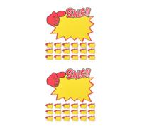 100 Pezzi Cartellini Prezzi a Stella Gialli in Materiale Cartaceo per | Testo Grande, Grafica a Scoppio ad Alto Contrasto, Lettura Facile in Negozi Luminosi e Locali Piccoli