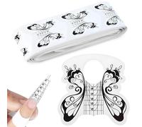 100 Pezzi Cartine Unghie Gel di Ricostruzione Cartine Unghie,Farfalla Nero Professionali Carta Unghie Allungamento Cartine Nail Art,Extension Model for Professional UV Gel Nail