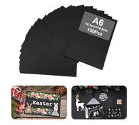 100 Pezzi Cartoncino Nero A6, 14,8 x 10,5 cm Cartoline Vuote da Personalizzare, 250 gsm Cartoncini Vuoti in Carta Kraft, Cartoncini Neri per Scrivere Stampare Cartoline Disegnare