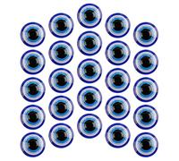 100 Pezzi Charm Occhi Malocchio in Resina Blu per Lavoretti | Adesivo Facile da Applicare, Forma Semisferica, per Feste e Fai da Creativo, in Due Confezioni