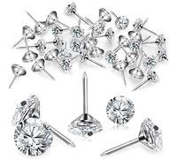 100 Pezzi Chiodi per Tappezzeria in Cristallo di Diamante Puntine per Mobili in Cristallo Puntine da Pollice con Testa di Cristallo Perni Decorativi per Testiere per Divani Mobili