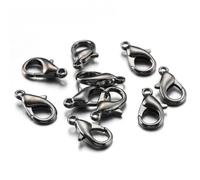 100 pezzi Chiusure a moschettone per bracciali Collane Ganci fai-da-te Accessori per chiusura a catena per risultati di creazione di gioielli-Gunblack-16mm - 100 pezzi