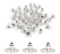 100 Pezzi Chiusure per Orecchini Silicone Fermaorecchini Chiusure Orecchini Ferma Orecchini in Silicone Trasparente