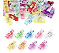 100 Pezzi Clip da Cucito, Mollette per Cucito Fai Da Te, Mollette di Fissaggio Clip Per Quilting Multiuso Acciaio Piccole Plastica Trasparente per Cucire Quilting Rilegatura Set Cucito