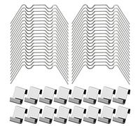100 Pezzi Clip di fissaggio per Serre, Staffe con Clip a z per Serre, Clip per Serre in Acciaio Inox, Vetro W Clip, Fissaggio Morsetti per Serre per Sovrapposizione di vetri