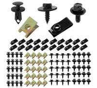 100 Pezzi Clip Fissaggio Auto e Vite per Autoveicoli e Auto U-Clips, Dadi a U Clip di Fissaggio e Vite Autofilettanti a Testa Esagonale per il Fissaggio e la Riparazione di Parti di Auto