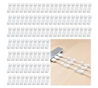 100 Pezzi Clip per Cavi.Clip Fermacavi Adesivi da Parete,Tavolo.Clip Cavo Adesivo.Ferma Cavi da Muro con Biadesivo.Organizzazione Cavi,Fermacavo Adesivo.Gestione Cavi per Ufficio Casa(Bianco)