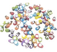 100 pezzi Coccinelle Adesive Mini coccinella in legno per decorare biglietti, fiori, artigianato (colore misto)
