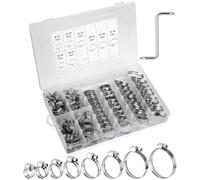 100 Pezzi Collari per Tubi, Set di Fascette Atringitubo, Morsetto Regolabile per Tubo Clip, Fascette Stringitubo Regolabili 8-44mm, Per Tubi Piscina, Auto, Lavatrice, Giardin