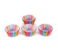 100 pezzi colorati rivestimenti per cupcake di carta, mini fodere per muffin, tazze da forno arcobaleno a tazze per muffin per decorare cibo, aumentare l'appetito, 6,8 cm*5 cm*3,2
