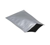 100 pezzi, compatibili con sacchetti in lamina di Mylar puro, chiusura a zip, autosigillanti, tacca a strappo, richiudibili, riutilizzabili, in argento(18x26cm)