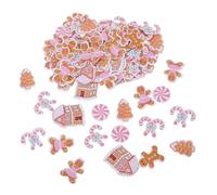 100 Pezzi Confetti Natalizio a Tema Pan di Spezia, Rosa | Carta Leggera, Facile Pulizia, Non Aderisce, per Aula e Festa al Chiuso, Design Natalizio