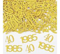100 Pezzi Confetti Oro 40 Anni Matrimonio,40 Anni Compleanno Donna Anniversario Gadget Addobbi Coriandoli,Uomo Allestimento Tavolo Dorati Bomboniere Numero Decorazioni Confettata per Nozze Decorazione