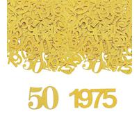 100 Pezzi Confetti Oro 50 Anni Matrimonio,50 Anni Compleanno Donna Anniversario Gadget Addobbi Coriandoli,Uomo Allestimento Tavolo Dorati Bomboniere Numero Decorazioni Confettata per Nozze Decorazione