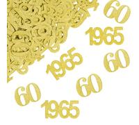 100 Pezzi Confetti Oro 60 Anni Matrimonio,60 Anni Compleanno Donna Anniversario Gadget Addobbi Coriandoli,Uomo Allestimento Tavolo Dorati Bomboniere Numero Decorazioni Confettata per Nozze Decorazione