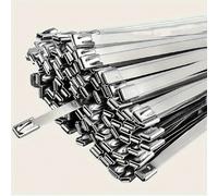 100 pezzi/confezione Fascette in acciaio inossidabile resistenti, resistenti alla ruggine, resistenti all'alta temperatura, fascette in metallo adatte per applicazioni meccaniche, automobilistiche, di