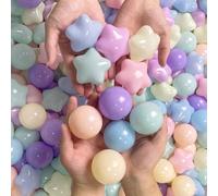 100 pezzi/confezione Palline per parco giochi per bambini, a forma di stella mista, diametro 5,5 cm, palline di plastica morbide e resistenti agli urti, adatte per parchi giochi, piscine per bambini, 