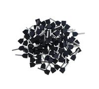 100 pezzi/confezione TE0508 TE1008 TE1508 TE2508 TE6014 Terminale tubolare isolato a doppio filo con estremità fredda a doppio tubo(Black,TE6014)