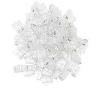 100 Pezzi Connettori per Cavi ad Alta Durezza Terminali Spina di Rete in Cristallo Placcato Oro per Comunicazione di Rete Connessione Ethernet Materiale PC Rame Placcato Oro 3U
