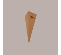 100 Pezzi Cono Carta Avana Medio Porta Alimenti Fritti 145H285mm