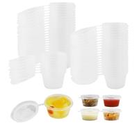 100 pezzi contenitori salvafreschezza, mini contenitori per salse, mini contenitori ermetici per sughi, 1 oz, per ketchup, condimento per insalata, salsa di soia, biscotti, caramelle, gelatina
