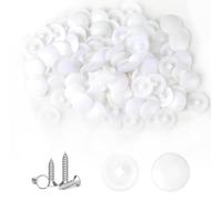 100 Pezzi Coprivite Tappi di Bianche Rotondi a Forma di Croce in Plastica, Tappi a Scatto per Viti,Ideali per il Montaggio a Parete e come Decorazione per Cucina
