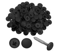 100 Pezzi Coprivite Tappi di Nero Rotondi a Forma di Croce in Plastica, Tappi a Scatto per Viti er il Montaggio a Parete e come Decorazione per Cucina