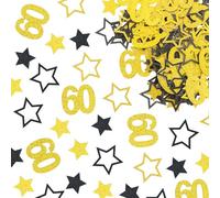 100 pezzi Coriandoli per 60° compleanno, in lamina glitterata, decorazioni da tavolo per 60° anniversario, Decorazione per 60° compleanno, decorazioni da tavolo per 60 anni, coriandoli, nero oro