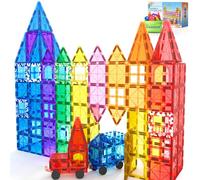 100 Pezzi Costruzioni Magnetiche Giocattoli con 2 Macchinine per bambini