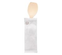 100 Pezzi - Cucchiaini Gelato Rivestiti 6,6 Cm Naturale Legno