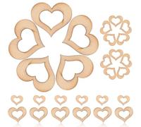 100 Pezzi Cuore in Legno Non Finito Decorazioni | Ritaglio Doppia Faccia, Facile da Dipingere, per Feste e Allestimenti Creativi, Forma Cuore