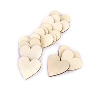 100 Pezzi Cuori in Legno da Decorare 20mm per Lavoretti Creativi | Bianco Naturale, Pronti da Dipingere o Tingere, per Scrapbooking e Abbellimenti, Forma a Cuore