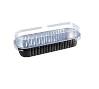 100 pezzi da 200 ml in alluminio, compatibili con teglie for plumcake in alluminio con coperchi, teglie da forno rettangolari antiaderenti, contenitori for il pane,(Black)