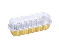 100 pezzi da 200 ml in alluminio, compatibili con teglie for plumcake in alluminio con coperchi, teglie da forno rettangolari antiaderenti, contenitori for il pane,(Gold)