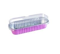 100 pezzi da 200 ml in alluminio, compatibili con teglie for plumcake in coperchi, forno rettangolari antiaderenti, contenitori for il pane(Pink)