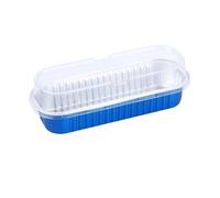 100 pezzi da 200 ml in alluminio, compatibili con teglie for plumcake in coperchi, forno rettangolari antiaderenti, contenitori for il pane(Blue)