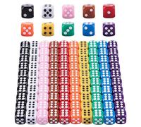 100 Pezzi Dadi Impostato,6 Facce 14mm Dadi da Gioco,Cubo a sei Lati, per Giocare ai Giochi da Tavolo per Giochi e Feste,10 Colori